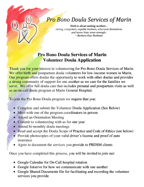 Fillable Online To download our volunteer doula application - WordPress.com Fax Email Print ...
