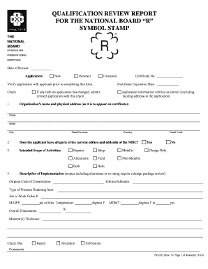 QUALIFICATION REVIEW REPORT