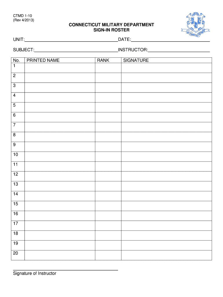 Fillable Online Sign-In Roster Fax Email Print - pdfFiller