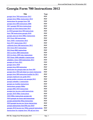 Fillable Online Georgia Form 700 Instructions 2012. georgia form 700 ...