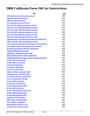 Fillable Online Download and Read 2008 California Form 540 2ez ...
