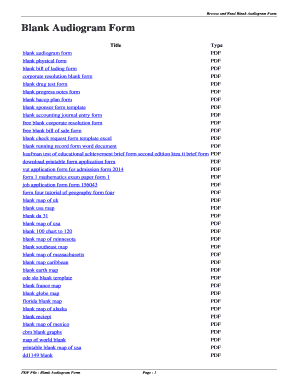 Fillable Online Blank Audiogram Form. blank audiogram form Fax Email ...