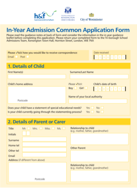 In-Year Admission Common Application Form