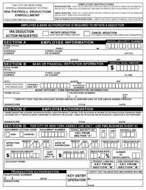 New York Employee IRA Payroll Deduction Form