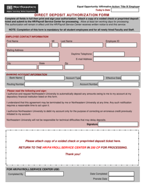 Direct Deposit Authorization Form