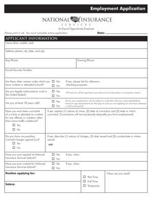 Employment Application Form