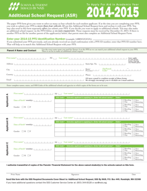 Additional School Request Form