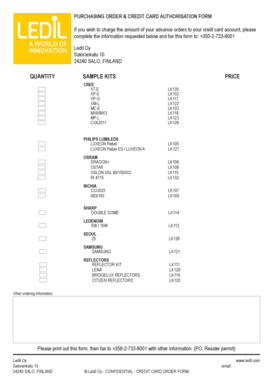 Purchasing Order & Credit Card Authorization Form