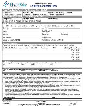 Dismissal form template - SelectDent/SelectVision - Employee Termination/Change Form