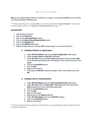 How to do Year-End W2s Accessing W2s: a. Creating a W2 form on ...