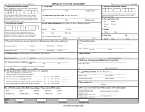 Los Angeles Community College District Application for Admission