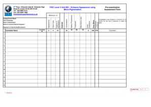 ITEC Level 3 Micro-Pigmentation Assessment Form