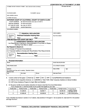 California Financial Declaration Form