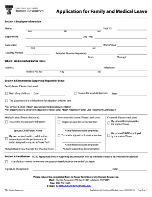 Application for Family and Medical Leave