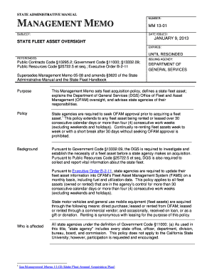 State department memo example - See Management Memo 13-01 - State of California - documents dgs ca