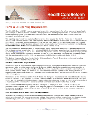 Form W-2 Reporting Requirements