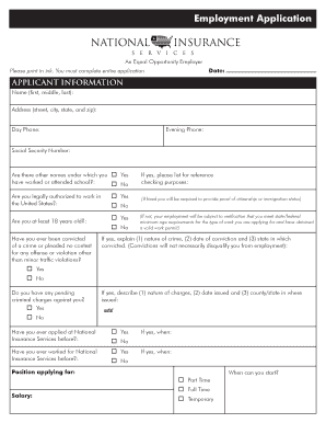 Employment Application Form