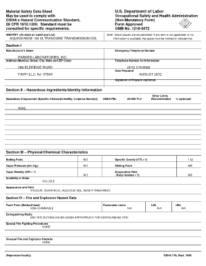 Material Safety Data Sheet