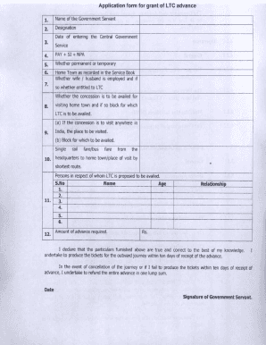 LTC Advance Application Form