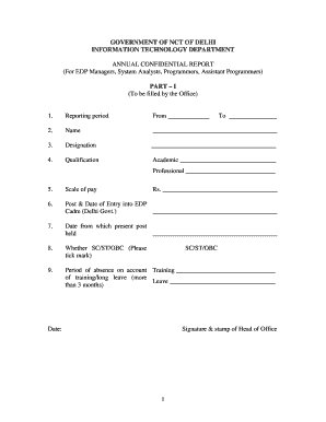 Annual Confidential Report for EDP Managers