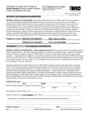 US FMLA Certification of Health Care Provider Form
