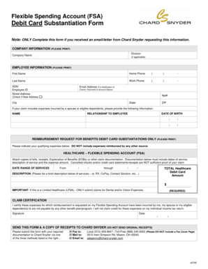 Flexible Spending Account Debit Card Substantiation Form
