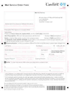 CVS Caremark Mail Service Order Form
