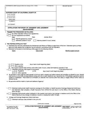Stipulation for Entry of Judgment and Judgment