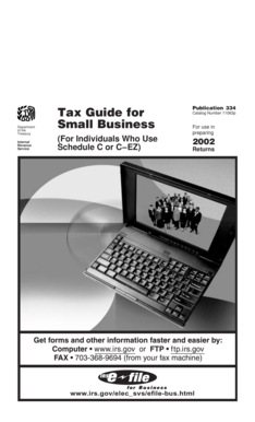 IRS Publication 334 Tax Guide for Small Businesses