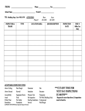 Building Inspection Request Form