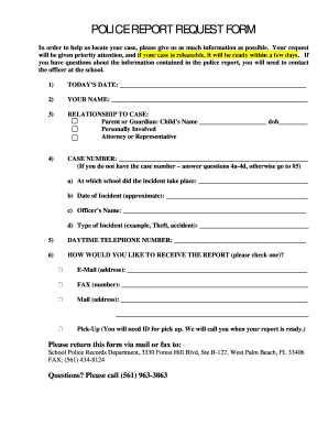 Police Report Request Form