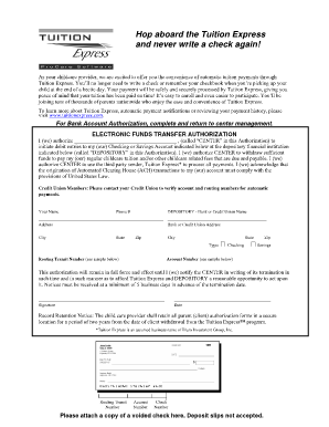 Tuition Express Payment Authorization Form