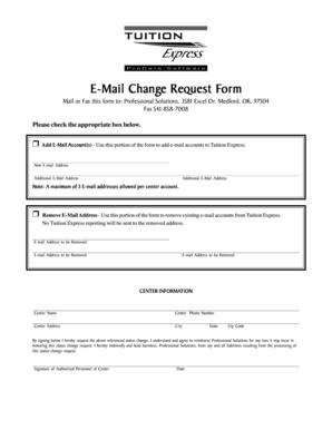 E-Mail Change Request Form