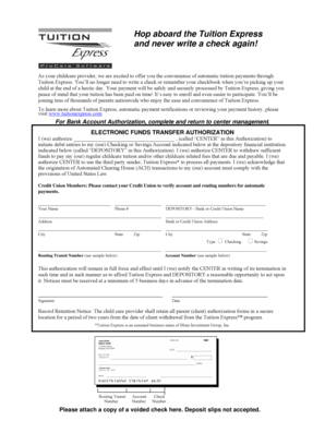 Tuition Express Payment Authorization Form