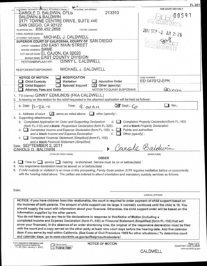 California Notice of Motion FL-301