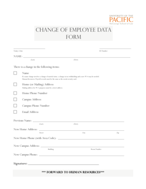 Employee Data Change Form