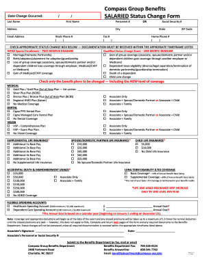 Compass Group Salaried Status Change Form