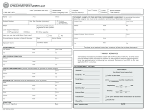 University of Washington Student Loan Application