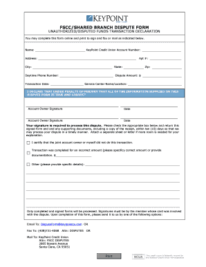 FSCC Shared Branch Dispute Form