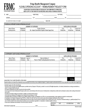 Fringe Benefits Management Company FSA Reimbursement Request Form