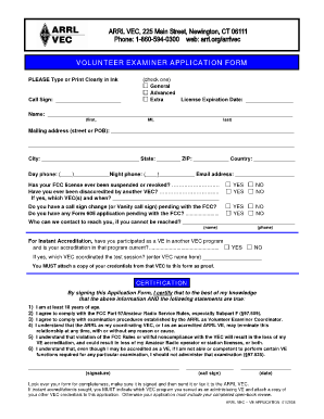 Volunteer Examiner Application Form