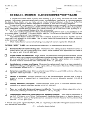 Schedule E - Creditors Holding Unsecured Priority Claims