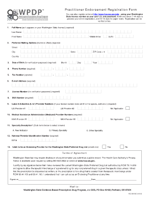 Washington State Practitioner Endorsement Registration Form