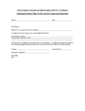 Broward County Film Permission Form