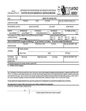 US Savings Bond Purchase Authorization