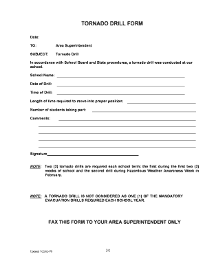 Tornado Drill Form