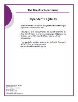 Adult Dependent Coverage Enrollment Form