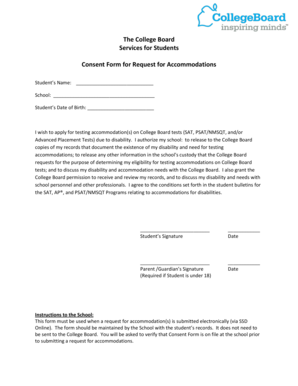 College Board Accommodation Consent Form