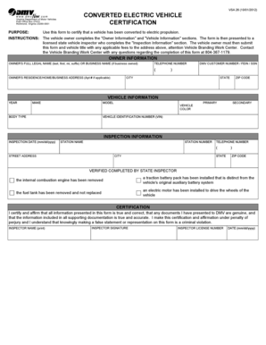 Virginia Converted Electric Vehicle Certification