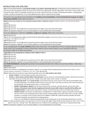 Free and Reduced Price School Meals Application